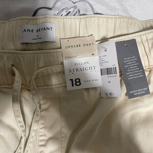 Lane Bryant Cream Straight High-Rise Pants size 20 plus size